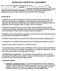 Nebraska Prenuptial Agreement template pdf word